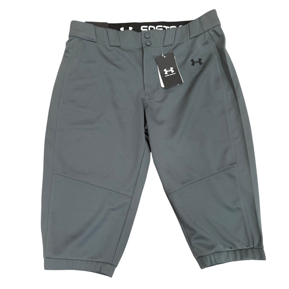 NWT Under Armour Girls Utility Softball Pants‎ Gray Cropped Youth XL 1375667